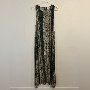 NATURAL LIFE Striped Maxi Dress - Teal and Cream